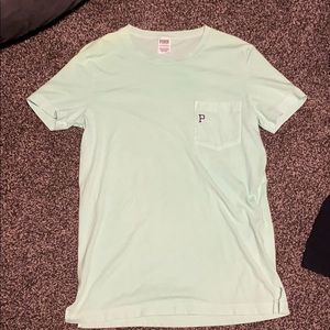 Lime green Victoria’s Secret pink shirt